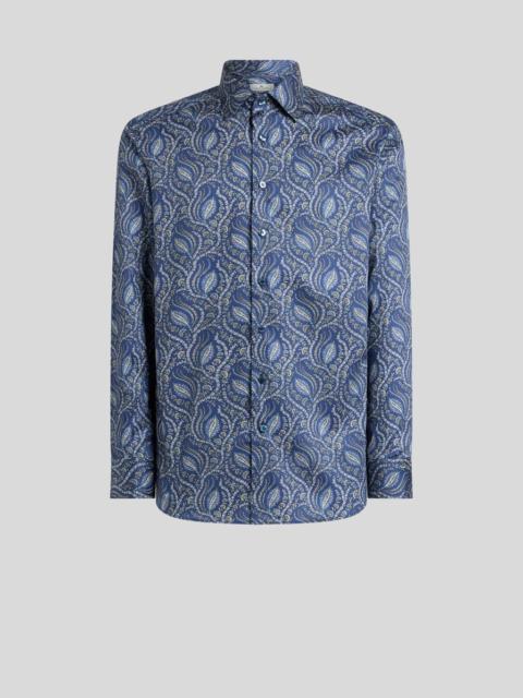 Etro SHIRT IN COTTON SATIN WITH PAISLEY FOLIAGE MOTIF