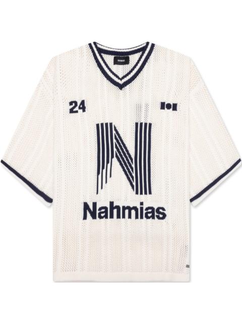 NAHMIAS KNITTED TECH 'N' FOOTBALL SHIRT - IVORY