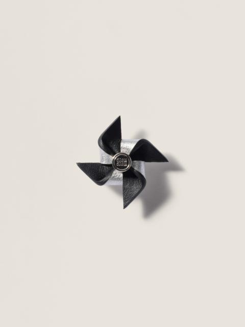 Miu Miu Leather pinwheel brooch