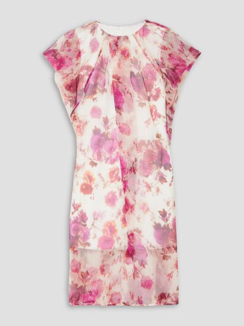 Dries Van Noten Pleated floral-print organza dress