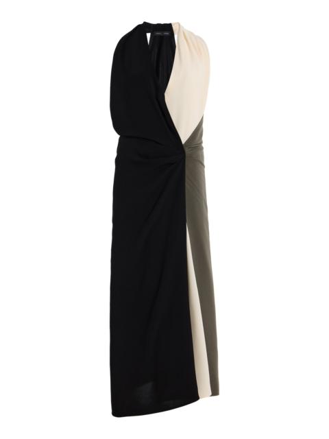 Proenza Schouler Elsa Draped Crepe Midi Dress black