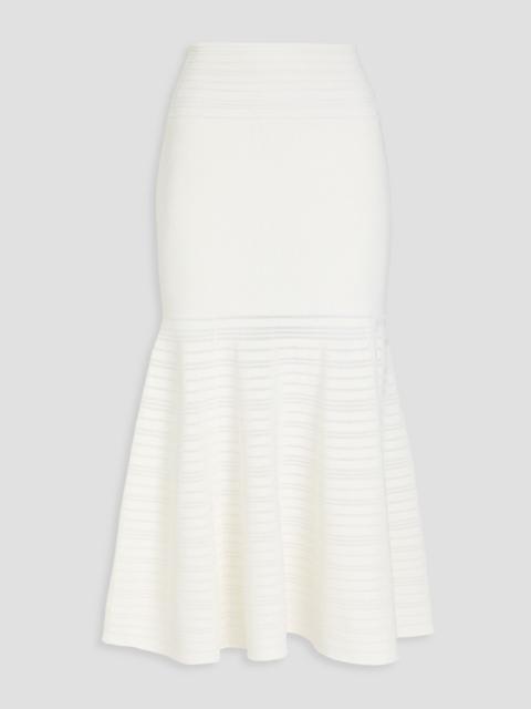Victoria Beckham Fluted pointelle-knit midi skirt