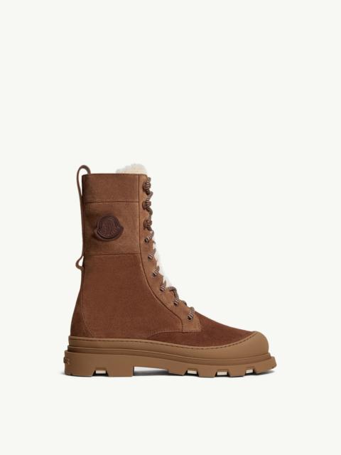 Moncler Vera High Suede Lace-Up Boots
