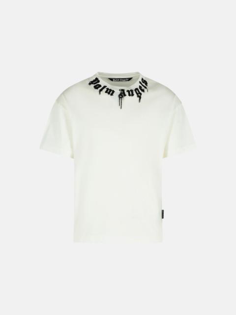 Palm Angels WHITE COTTON T-SHIRT
