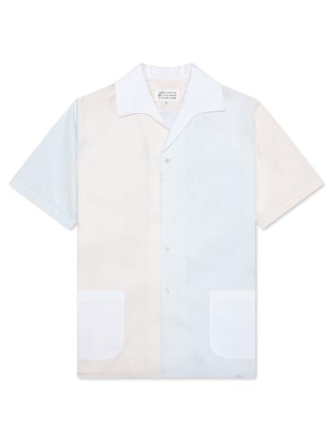 Maison Margiela SHORT SLEEVE POCKET SHIRT - WHITE/CREAM/LIGHT BLUE