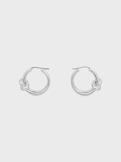CELINE Knot Double Hoops in Brass with Rhodium Finish