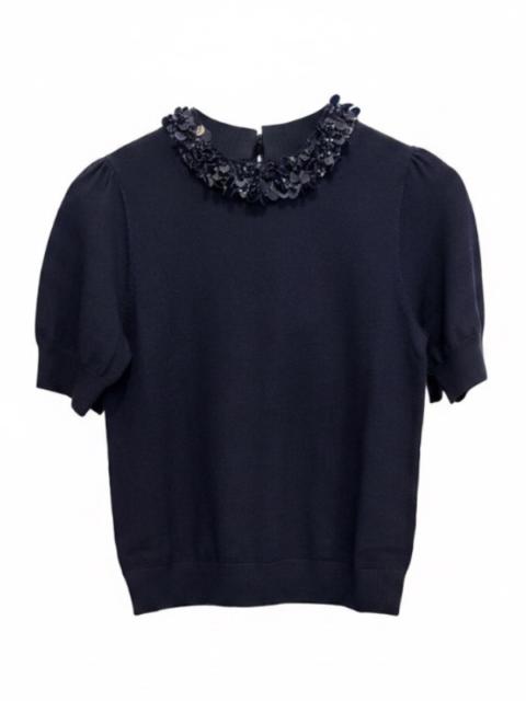 ULLA JOHNSON Jude Embellished Top in Midnight