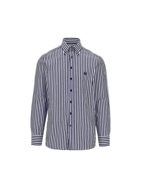 Etro Etro Pegaso Logo Cotton Shirt Blue