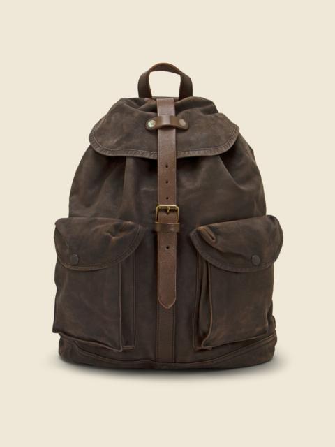 RRL by Ralph Lauren Leather Rucksack - Black Over Brown