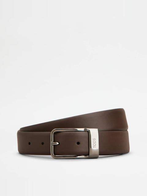 Tod's BELT IN LEATHER - BROWN