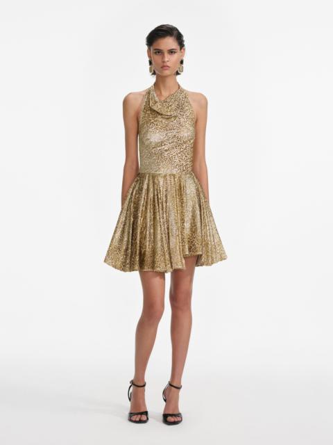 self-portrait Gold Fil Coupe Mini Dress
