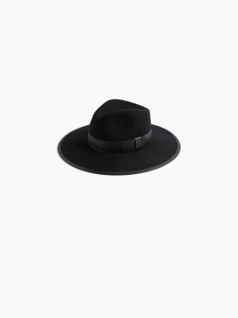 NINA RICCI Black Felt Wool Fedora Hat