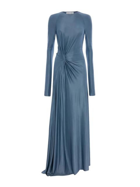 Victoria Beckham TWIST WAIST GOWN IN STONE