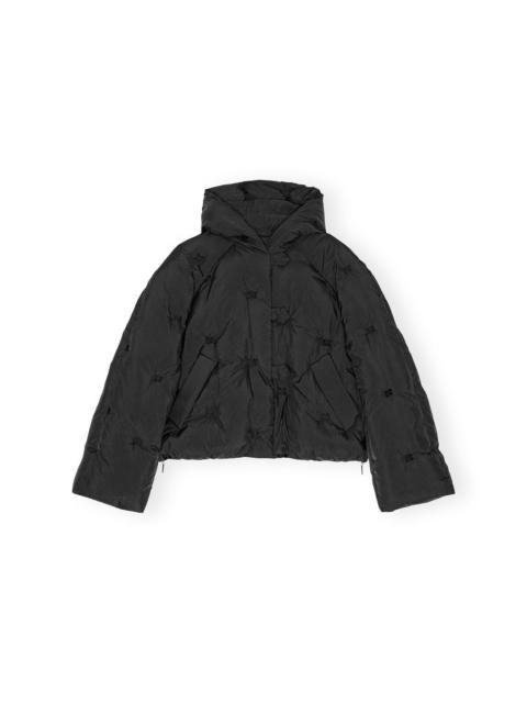 GANNI BLACK SHORT TECH PUFFER JACKET