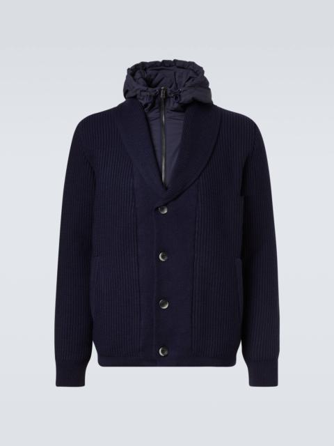 Herno Layered wool and technical cardigan