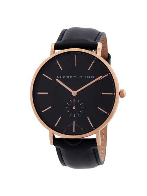 Other Designers Alfred Sung Ultra Slim Quartz Black Dial Men's Watch AS7100RL-1A
