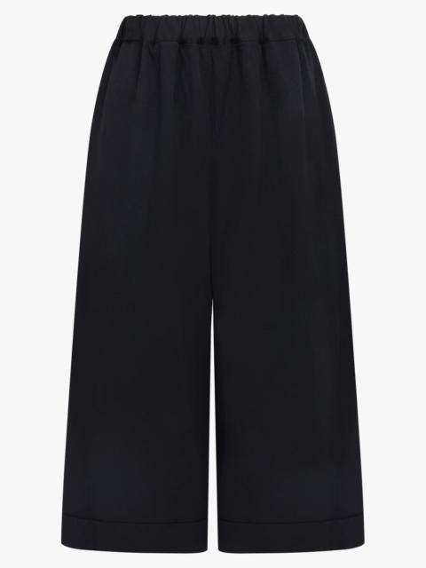 Comme Des Garçons ELASTIC WAIST WIDE LEG CROP PANT | BLACK