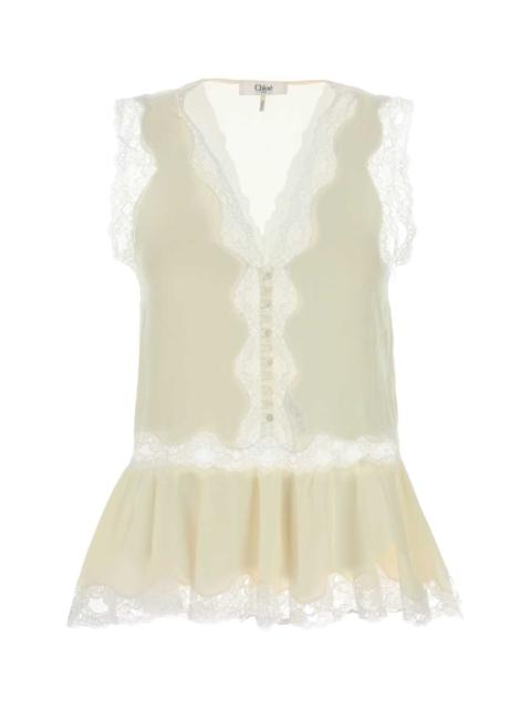 Chloé Chloe Women Ivory Crepe Top