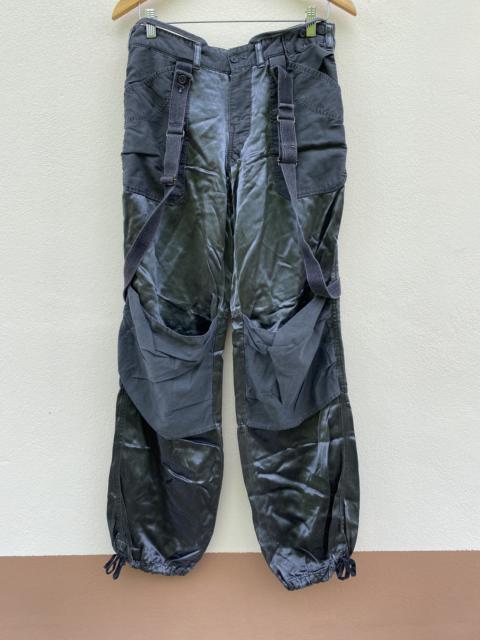 Other Designers Other - CARGO PANTS MULTIPOCKET BLACK PARACHUTE PANTS punk strap