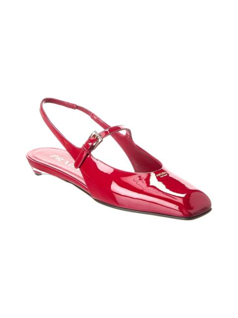 Prada Prada Mary Jane Patent Pointy-Toe Slingback Ballerina Flat