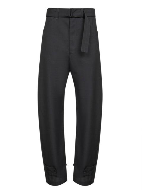 Lemaire Grey tropical wool blend curved tailored trousers