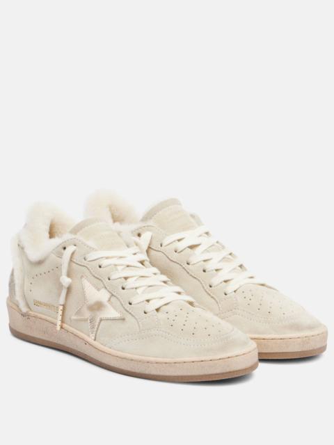 Golden Goose Ball Star shearling-trimmed suede sneakers