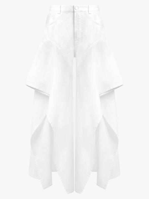 Alaïa RUFFLE LAYER DENIM JEAN | WHITE