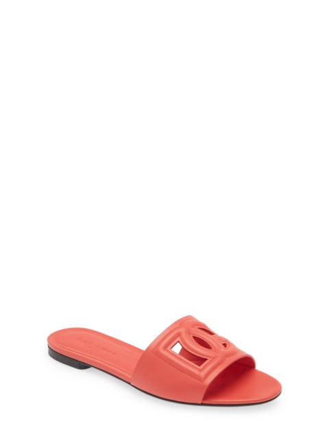 Dolce & Gabbana Dolce&Gabbana Bianca Interlock Slide Sandal in Corallo at Nordstrom