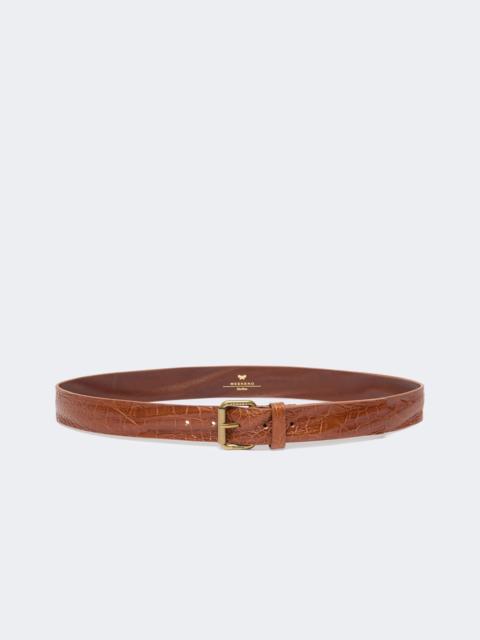 WEEKEND Max Mara Croc print leather belt - TOBACCO