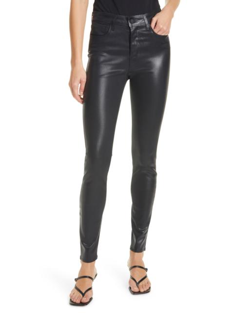 L'AGENCE L'AGENCE Marguerite Coated High Waist Skinny Jeans in Black Coated at Nordstrom