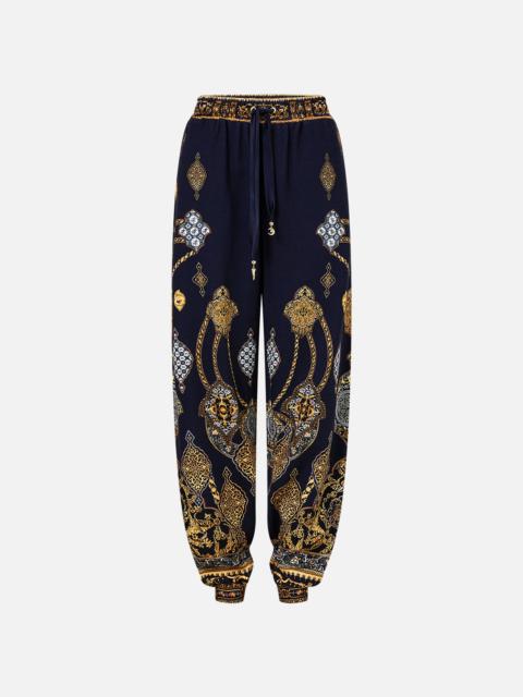 CAMILLA JERSEY TRACK PANT WITH SILK DETAILS