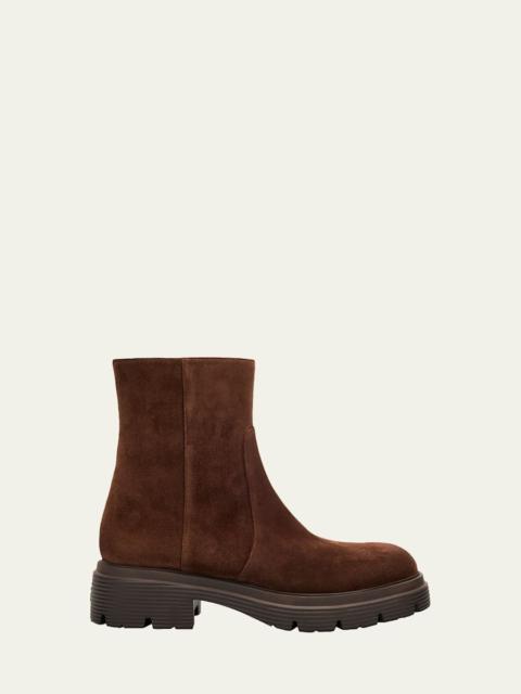 Stuart Weitzman Hudson Lite Suede Zip Ankle Boots