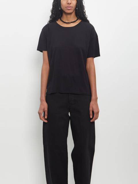 Loulou de Saison Wool Viscose Ezra Short Sleeved T-Shirt — Black