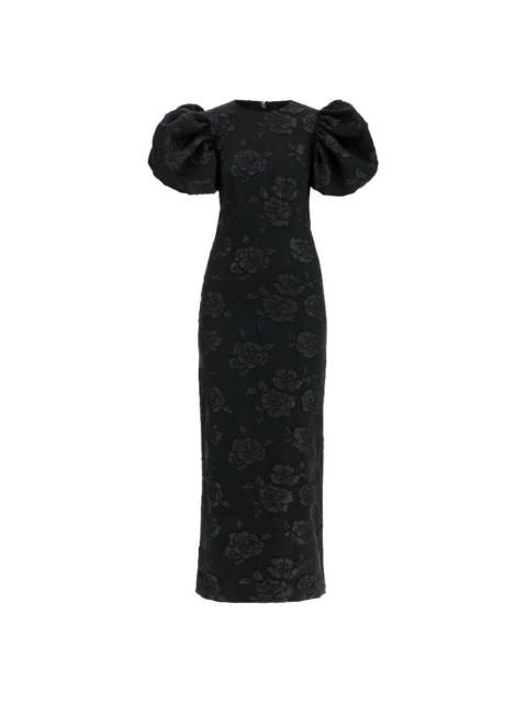 ROTATE Rotage Jacquard Floral Pattern Midi Dress