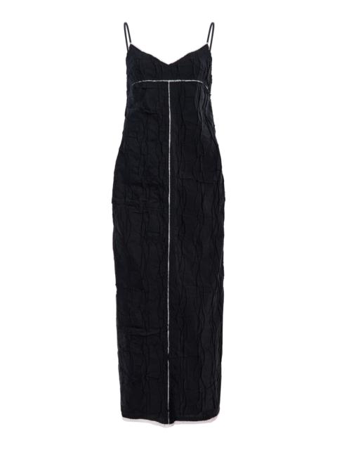 SIMKHAI Leah Cotton-Blend Midi Dress black