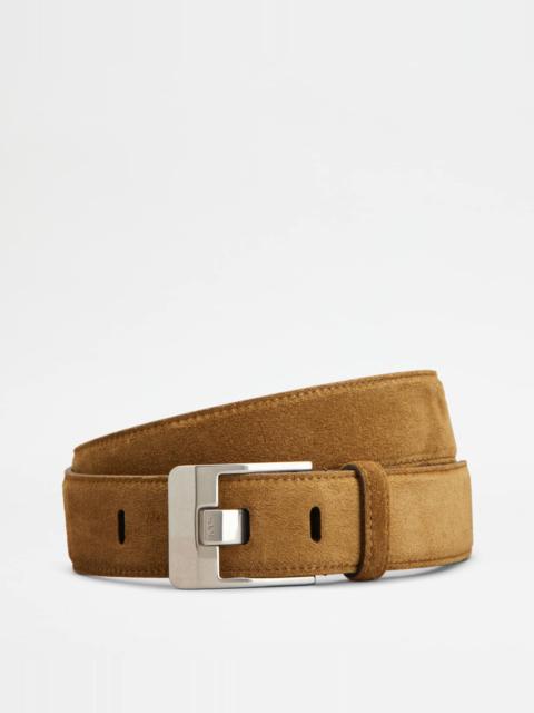 Tod's BELT IN SUEDE - BROWN
