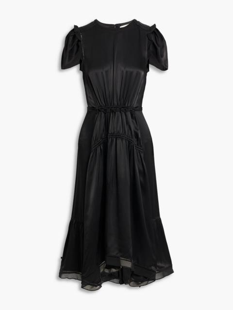 3.1 Phillip Lim Ruffled chiffon-trimmed satin midi dress