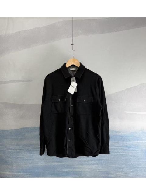 Dior Dior Black Wool Shirt with Embroidered Pocket and Allover-Print Lining