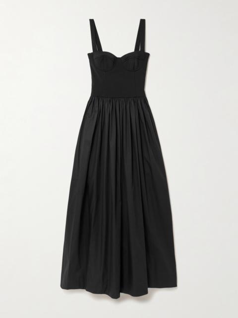 ESSE Studios Stretch-knit And Organic Cotton-poplin Bustier Maxi Dress