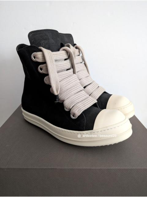 Rick Owens 💥SAMPLE NUBUCK JUMBO LACE LEATHER RAMONES HIGH SNEAKERS 44