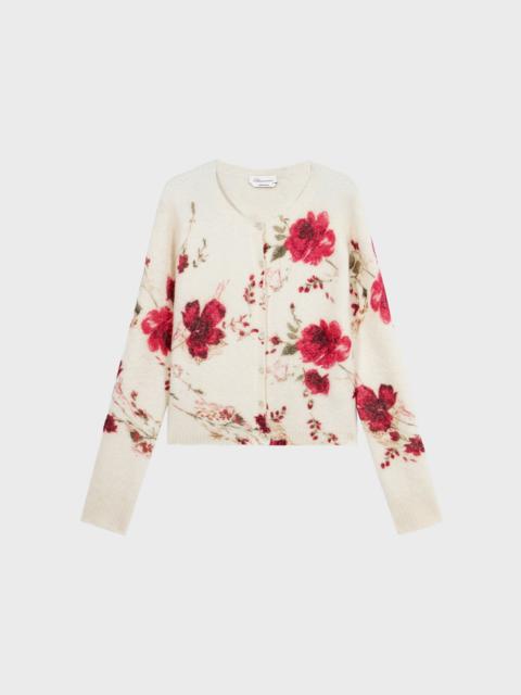 Blumarine ALPACA BLEND CARDIGAN WITH ROSES PRINT