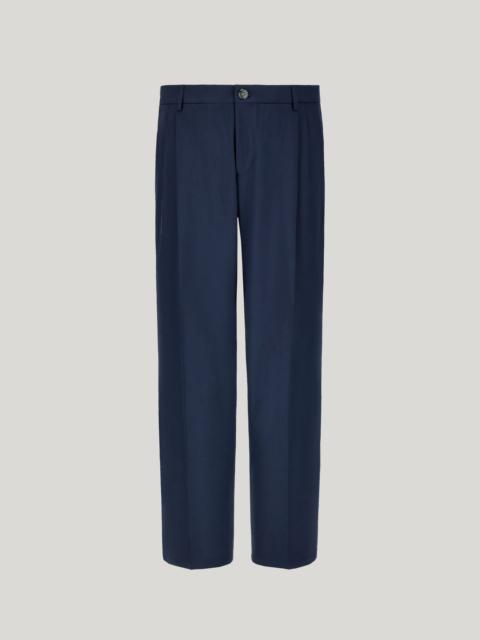 Canali TEAL BLUE BI-STRETCH WOOL CHINOS WITH TWO DARTS