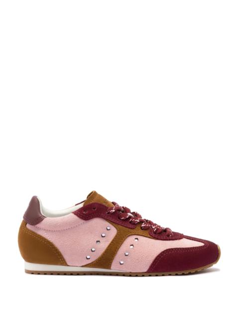 Other Designers Larroude - Larroude Stella Sneaker In Tulip, Russet and Wine Suede