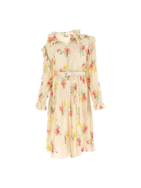 BALENCIAGA Vintage Flower Offshoulder Dress