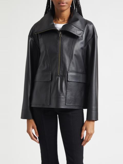 VERONICA BEARD Veronica Beard Brian Faux Leather Popover Jacket in Black at Nordstrom