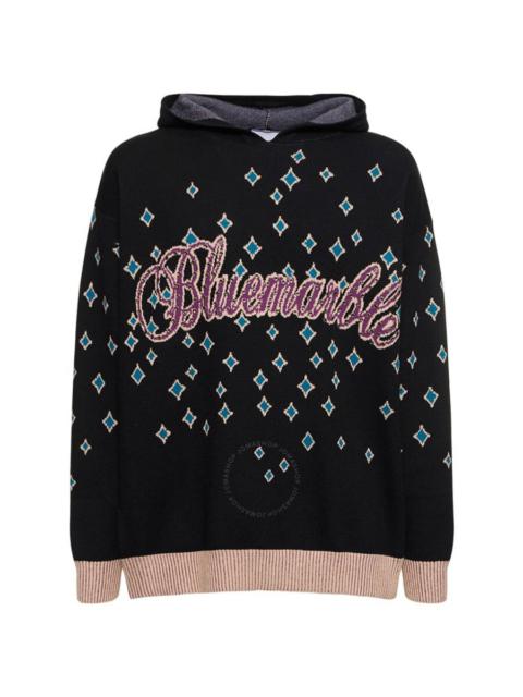 Bluemarble Jacquard Rhinestoned Hooded Jumper