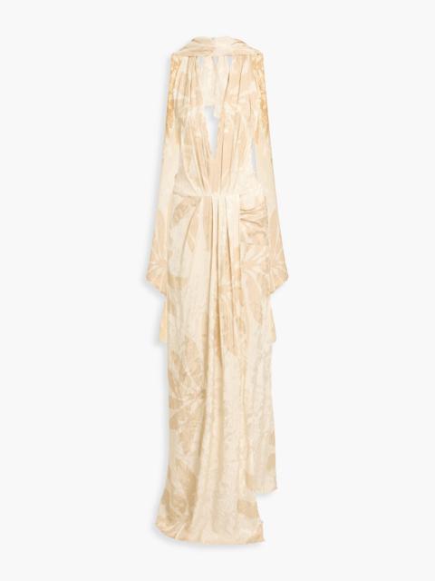 Johanna Ortiz Summer Counts draped satin-jacquard maxi dress