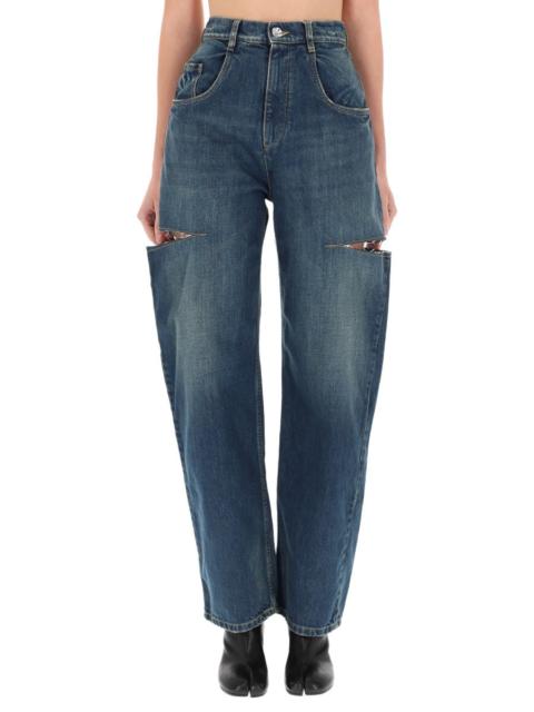 Maison Margiela Maison Margiela Women Cropped Jeans With Frayed Hem