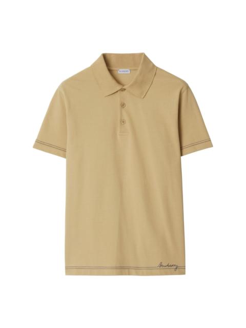 Burberry logo-embroidered polo shirt