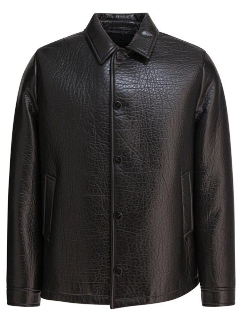 Prada Prada Leather Caban Jacket